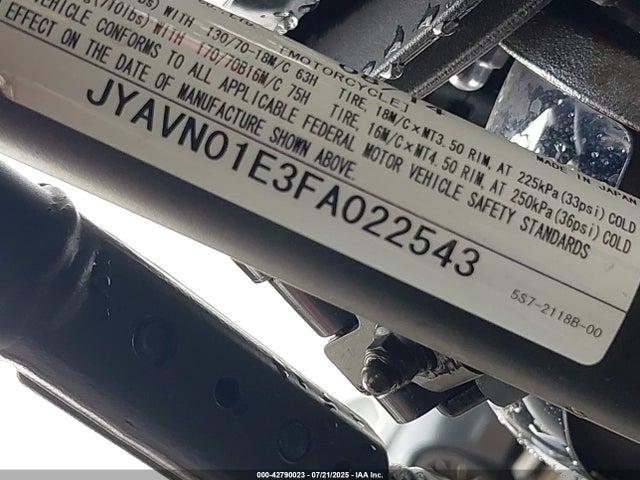 2015 YAMAHA XVS950 JYAVN01E3FA022543 Photo 9