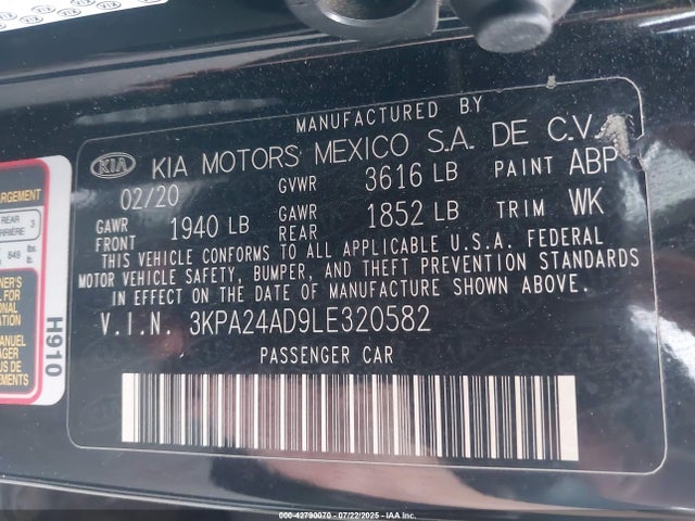 3KPA24AD9LE320582 KIA gammaii 1.6mpi+cvt