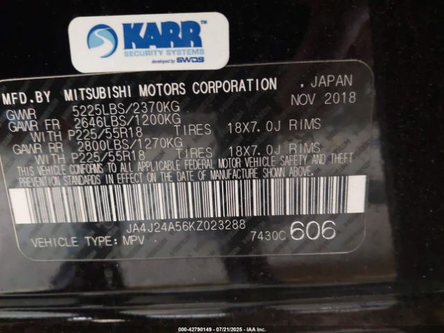 2019 MITSUBISHI OUTLANDER PHEV JA4J24A56KZ023288 Photo 8