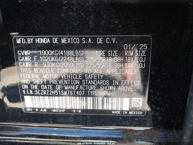 3CZRZ2H51SM767407 Honda k20z5