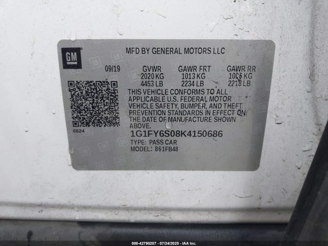 1G1FY6S08K4150686 Chevrolet 2019