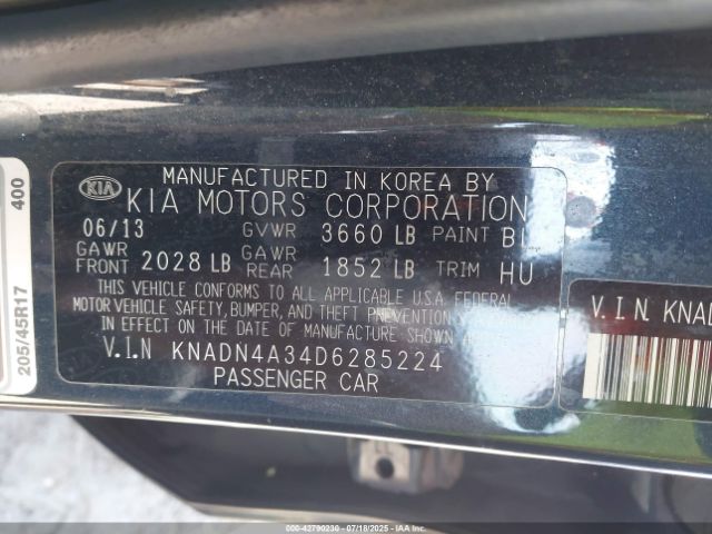 2013 KIA RIO KNADN4A34D6285224 Photo 8