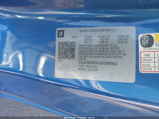 1G1FB1RS5J0186563 Chevrolet lgx - direct injection, variable valve timing, alum, gen 2