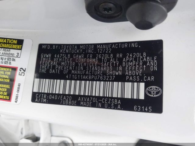 2023 TOYOTA CAMRY 4T1G11AK8PU763237 Photo 8
