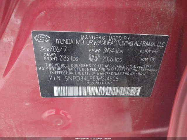 2018 HYUNDAI ELANTRA 5NPD84LF5JH214908 Photo 8
