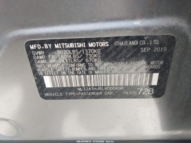2020 MITSUBISHI MIRAGE ML32A3HJ6LH000498 Photo 8