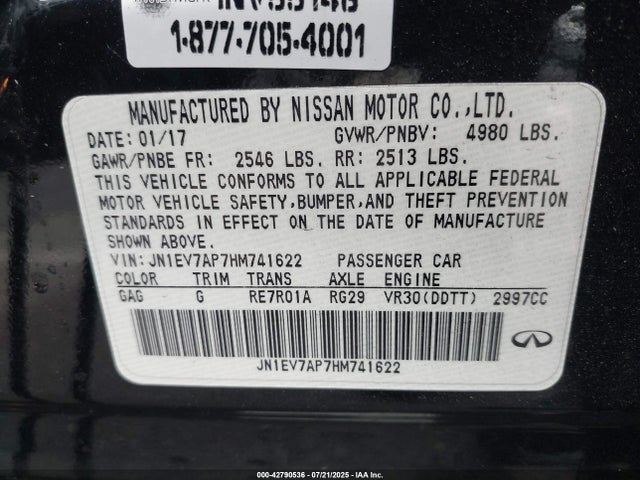 Infiniti Q50 2017 JN1EV7AP7HM741622 Image 9