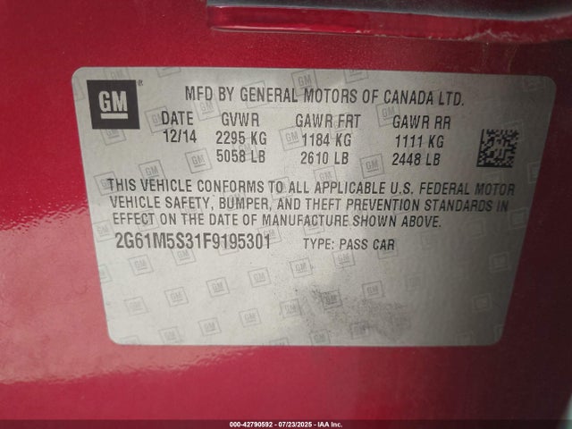 2015 CADILLAC XTS 2G61M5S31F9195301 Photo 8