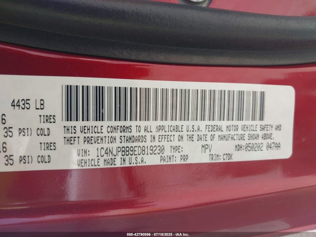 1C4NJPBB9ED819230 Jeep Patriot
