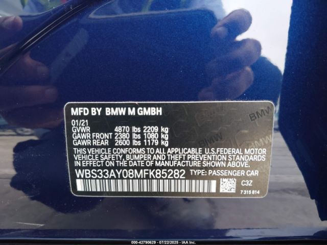 2021 BMW M3 WBS33AY08MFK85282 Photo 8