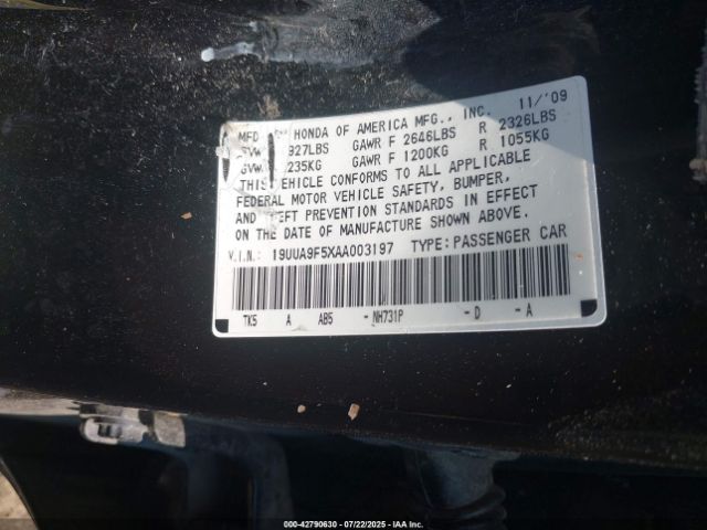 2010 ACURA TL 19UUA9F5XAA003197 Photo 8