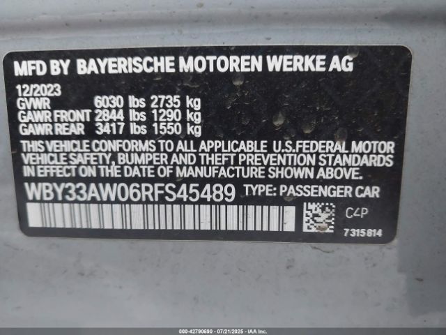 2024 BMW I4 WBY33AW06RFS45489 Photo 8