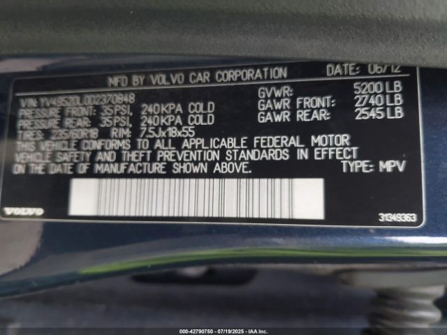 2013 VOLVO XC60 YV4952DL0D2370848 Photo 8