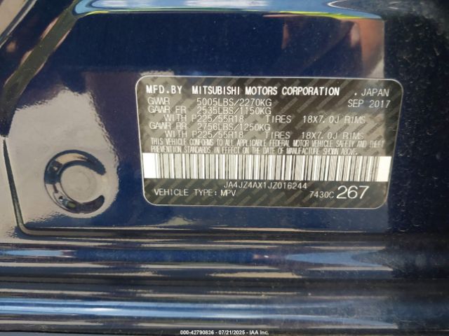 2018 MITSUBISHI OUTLANDER JA4JZ4AX1JZ016244 Photo 8