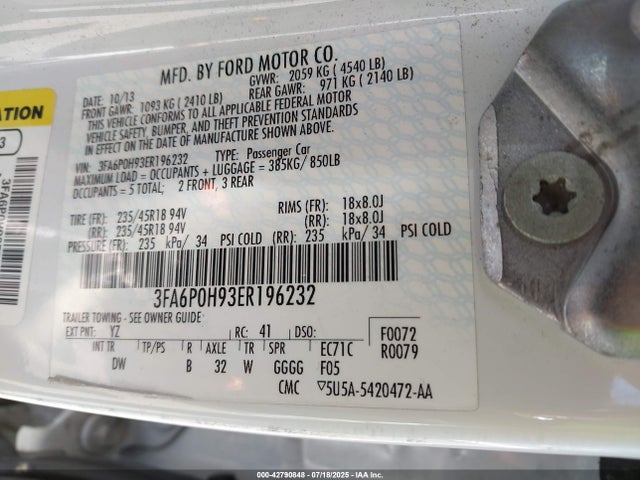 Ford 2014 2014 3FA6P0H93ER196232 Image 9