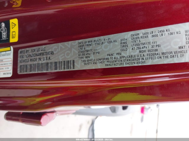 1C4HJXDN4MW739745 Jeep 2021