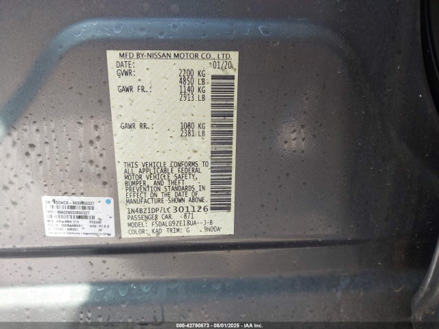 1N4BZ1DP7LC301126 Nissan Leaf