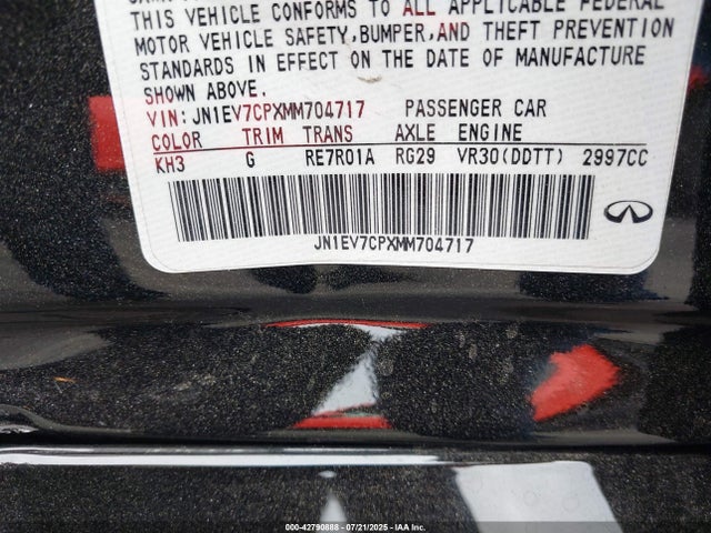 JN1EV7CPXMM704717 Infiniti 3.0l t