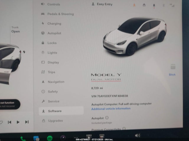7SAYGDEFXNF484838 Tesla Model Y