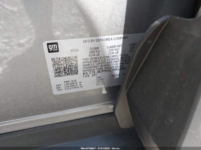 KL77LJEP9SC095268 Chevrolet lbp