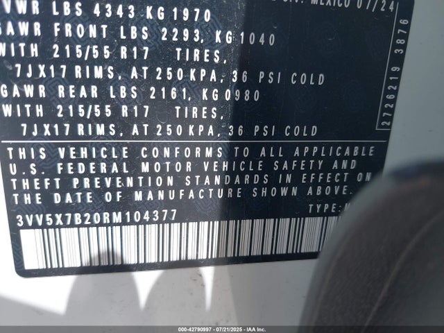 Volkswagen tsi 2024 3VV5X7B20RM104377 Image 9