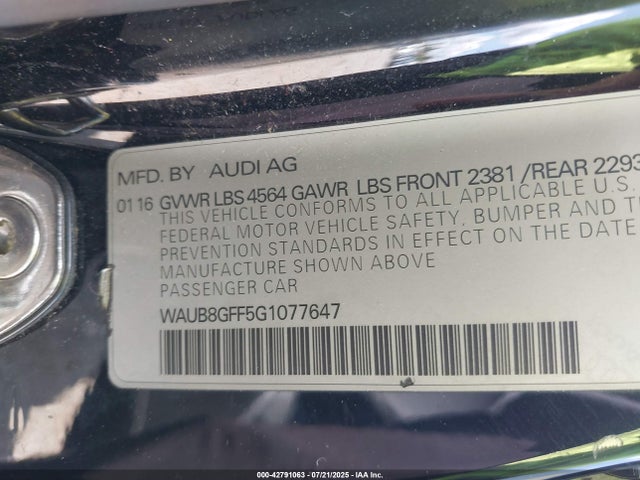 WAUB8GFF5G1077647 Audi A3