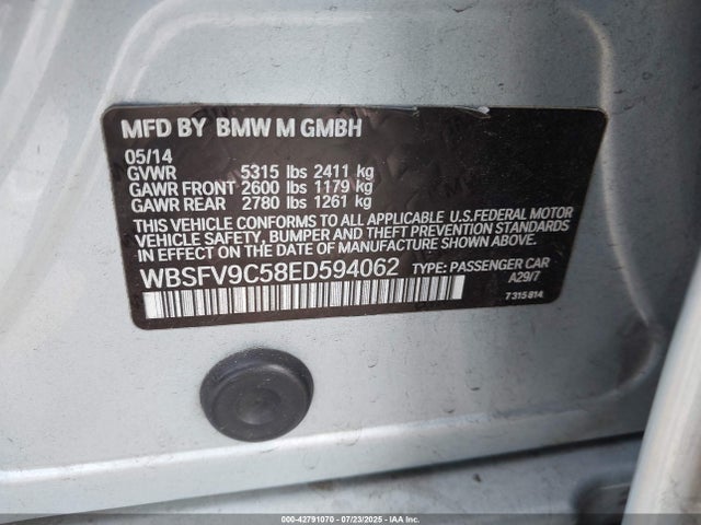 WBSFV9C58ED594062 BMW M5