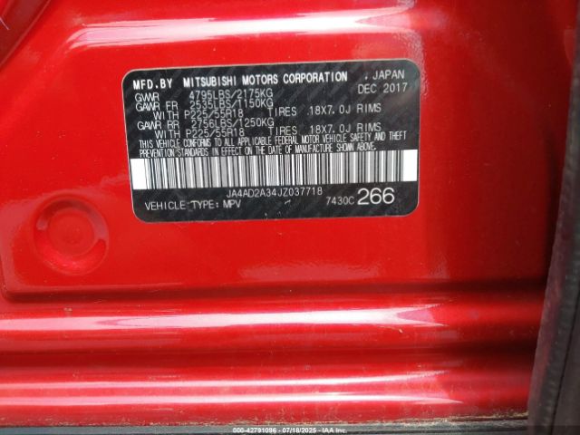 2018 MITSUBISHI OUTLANDER JA4AD2A34JZ037718 Photo 8