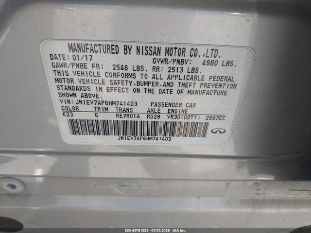 JN1EV7AP6HM741403 Infiniti 2017