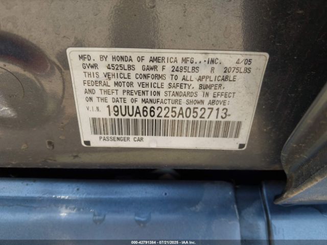 2005 ACURA TL 19UUA66225A052713 Photo 8