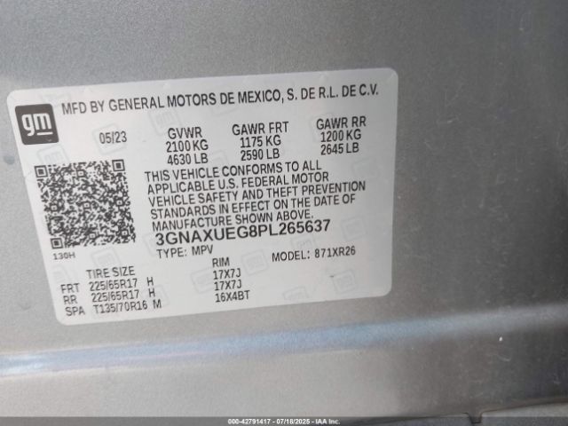 2023 CHEVROLET EQUINOX 3GNAXUEG8PL265637 Photo 8