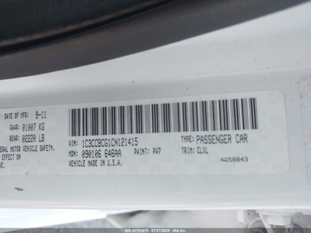 2012 CHRYSLER 200 1C3CCBCG1CN121415 Photo 8
