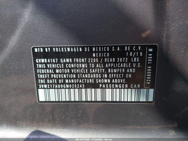 3VW217AU0GM025243 Volkswagen 1.8 tsi