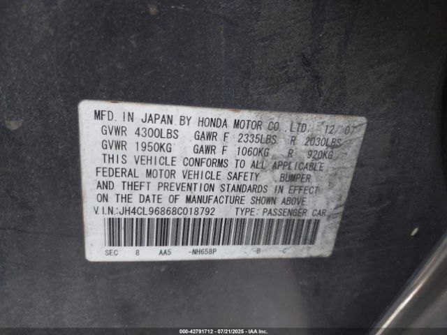 2008 ACURA TSX JH4CL96868C018792 Photo 8
