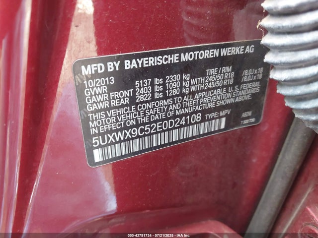 5UXWX9C52E0D24108 BMW 2014
