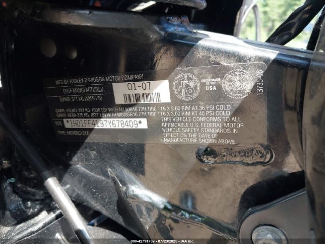 2007 HARLEY-DAVIDSON FLHT 1HD1FF4197Y678409 Photo 9