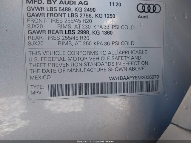 WA1BAAFY6M2026079 Audi Q5