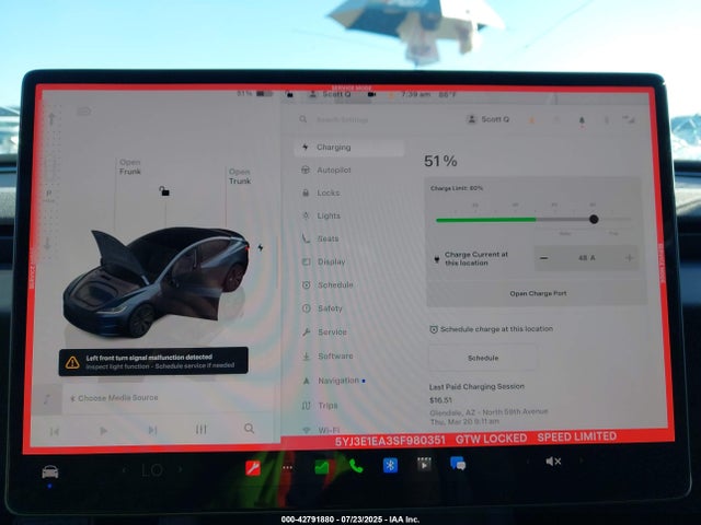 5YJ3E1EA3SF980351 Tesla MODEL 3