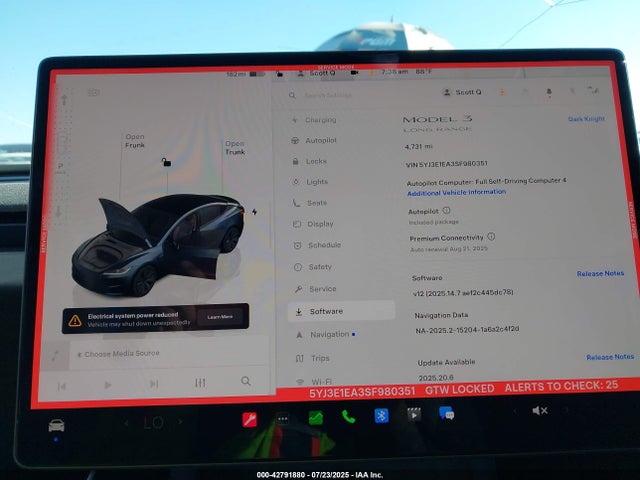 5YJ3E1EA3SF980351 Tesla MODEL 3