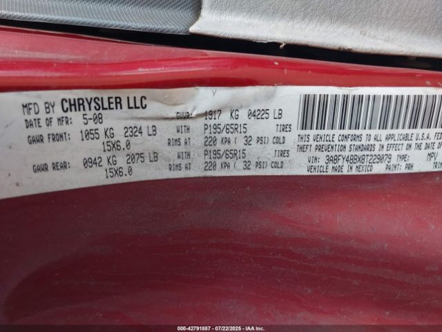 2008 CHRYSLER PT CRUISER 3A8FY48BX8T229079 Photo 8