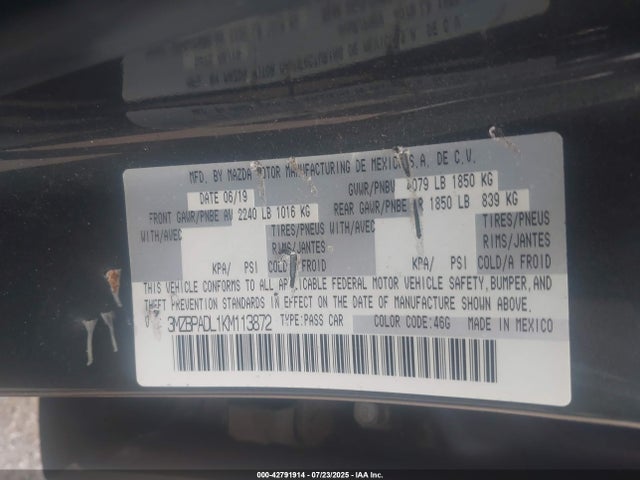 Mazda py 2019 3MZBPADL1KM113872 Image 9