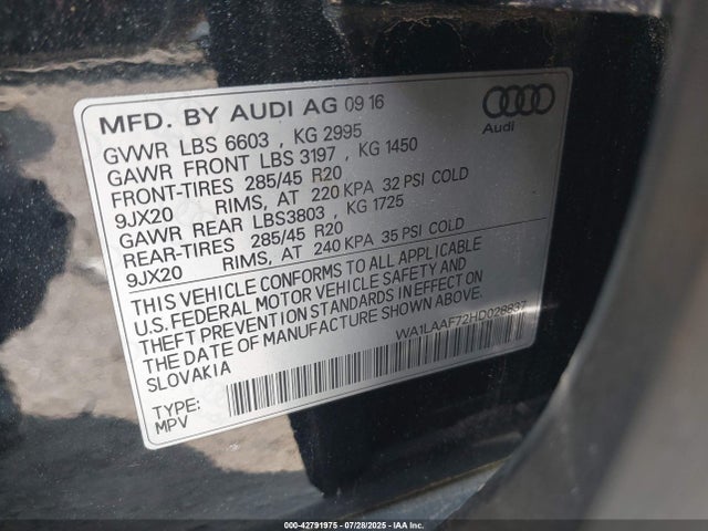 2017 AUDI Q7 WA1LAAF72HD028837 Photo 8