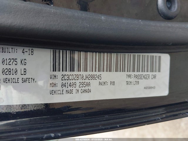 2C3CDZBT0JH288245 Dodge Challenger