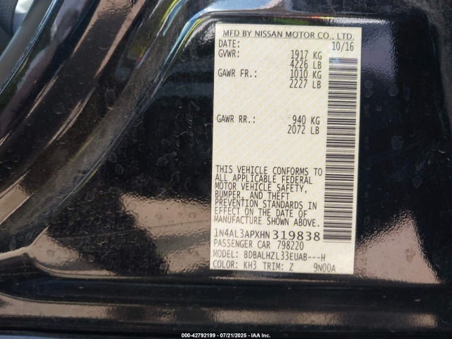 1N4AL3APXHN319838 Nissan 2017