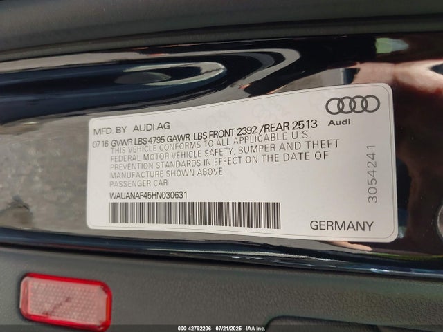 2017 AUDI A4 WAUANAF45HN030631 Photo 8
