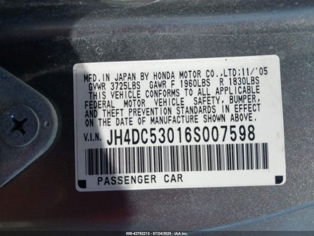 2006 ACURA RSX JH4DC53016S007598 Photo 8