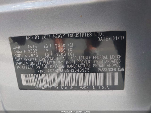 Subaru u5 2017 4S3BNAC65H3048975 Image 9