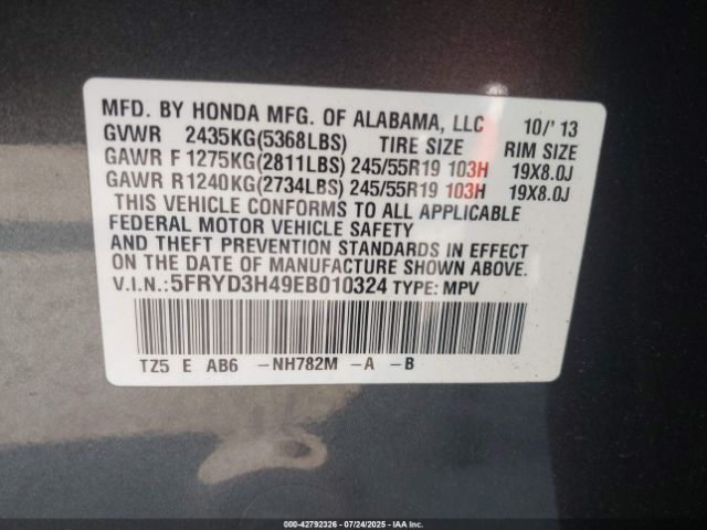 2014 ACURA MDX 5FRYD3H49EB010324 Photo 8