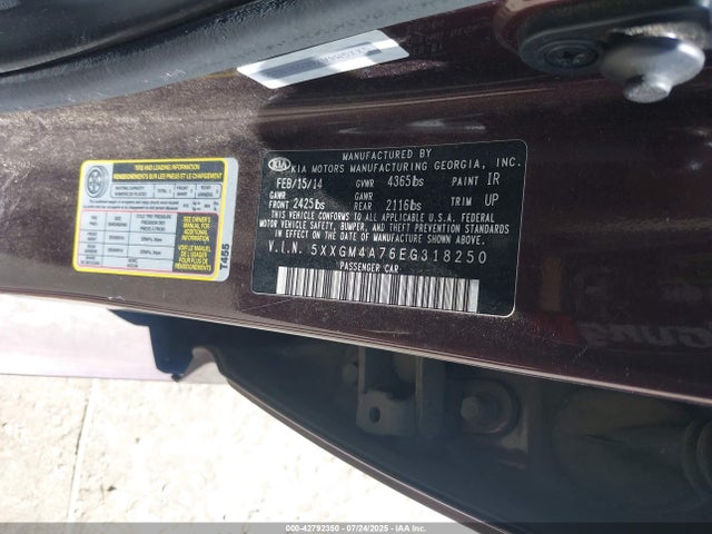 5XXGM4A76EG318250 KIA dohc gdi theta ii