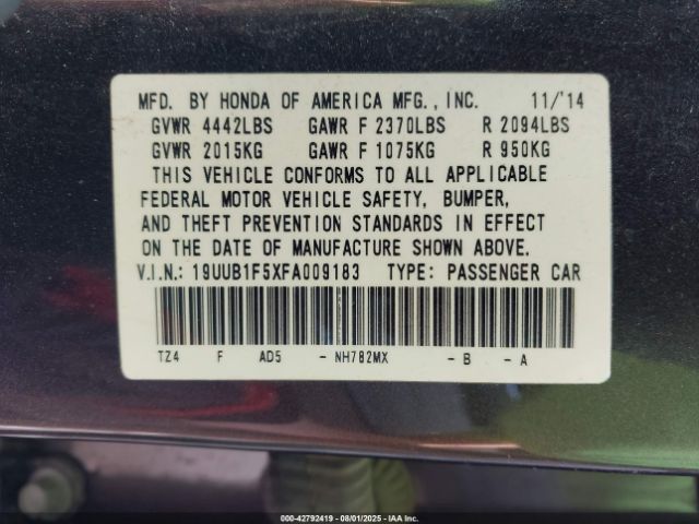 2015 ACURA TLX 19UUB1F5XFA009183 Photo 8